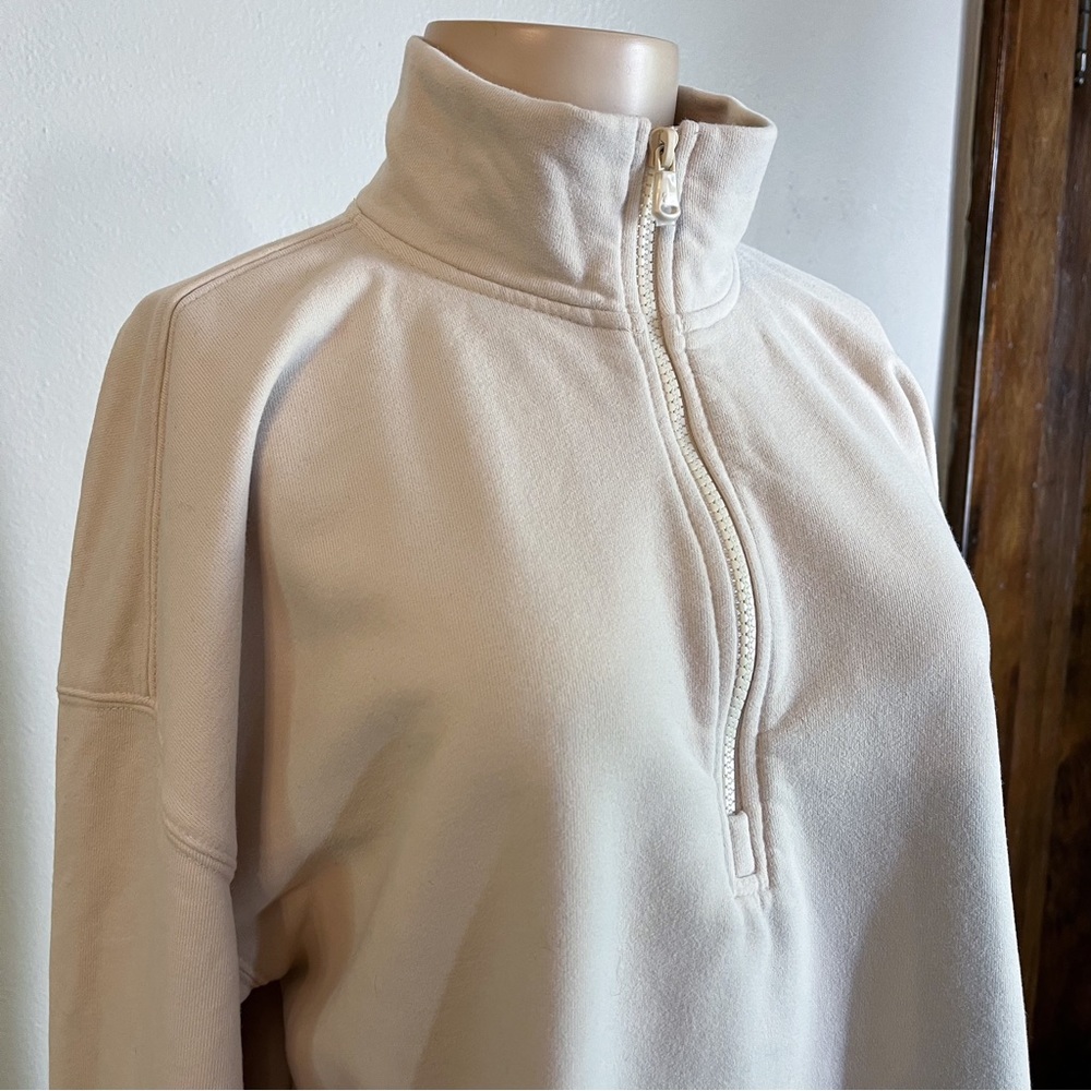 Fabletics Kat Half Zip Pullover Tapioca Sz Large - Picture 9 of 12